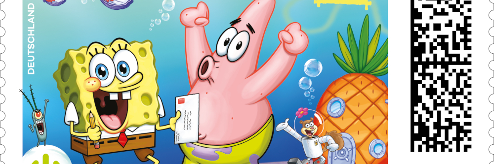 Ein Schwamm als Briefmarke