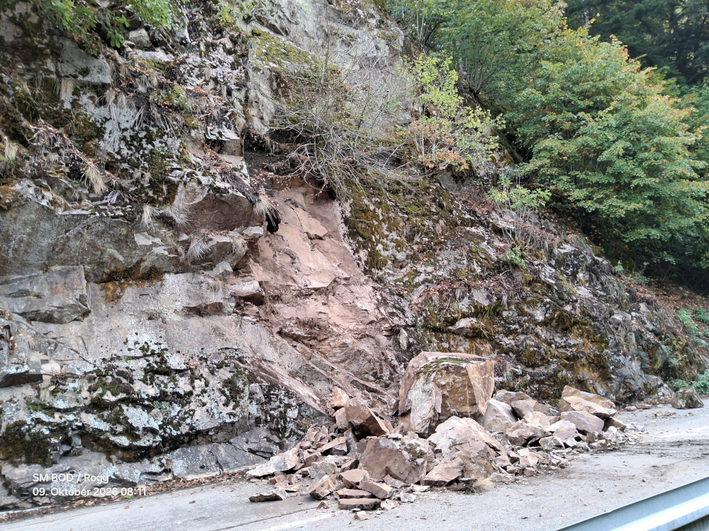 Felssturz an der L157/Schlüchttal