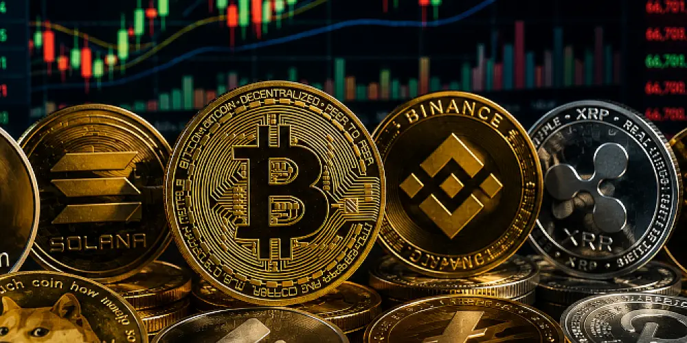Crypto Coins Bild: KI