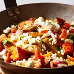 Kartoffel-Kürbis-Feta-Pfanne