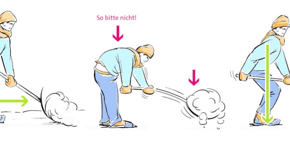 Wintertipps der DGOU: Pinguin-Gang und rückenschonendes Schneeschippen