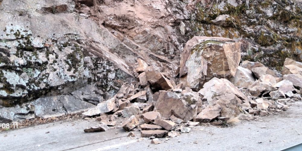 Felssturz an der L157/Schlüchttal