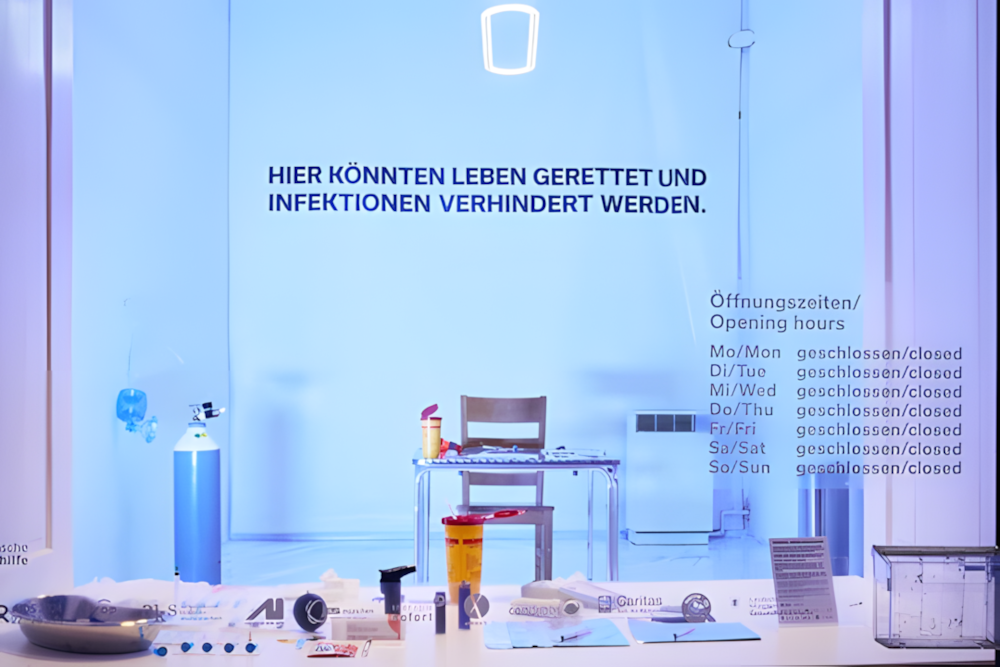 Bayerns erster Drogenkonsumraum ist nur durchs Schaufenster zu sehen