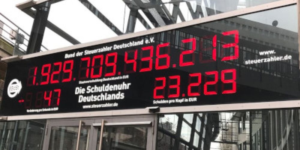 Schuldenuhr läuft mit neuem Tempo 2020