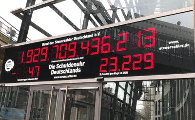 Schuldenuhr läuft mit neuem Tempo 2020